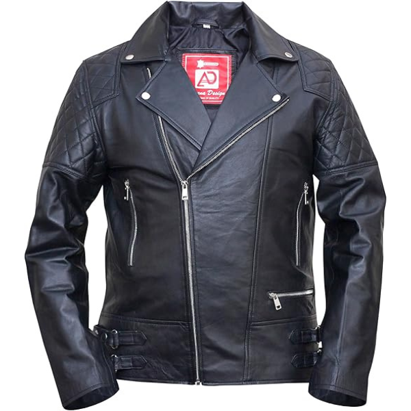 Men’s Cross Zip Brando Leather Jacket