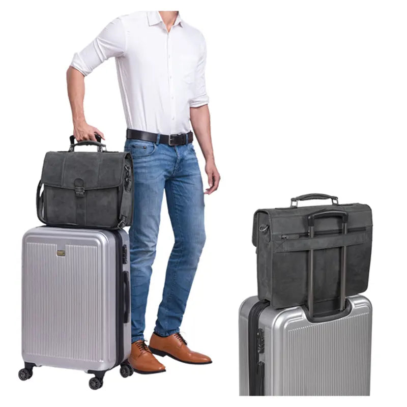 Avaro Grey Business Leather Briefcases Style Bag