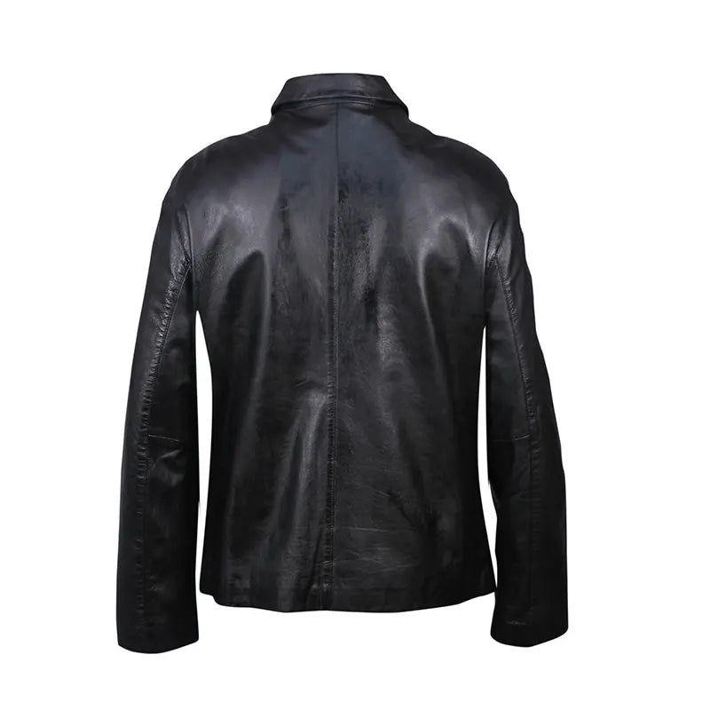 Men’s Classic Zipped Biker Leather Jacket