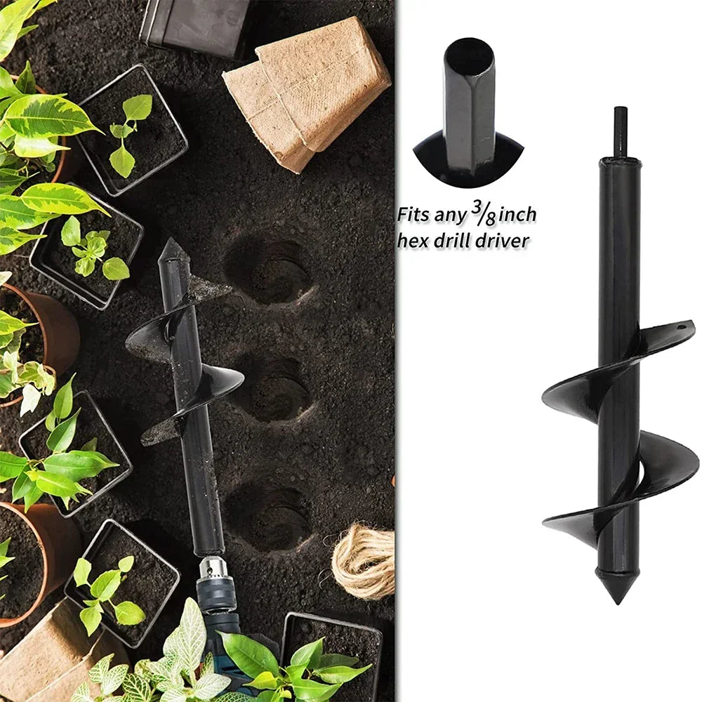 JUSTINLAU 9 to 18 Inch Earth Planter Spiral Auger Drill Bit Post Hole Digger Power Garden Auger Kit