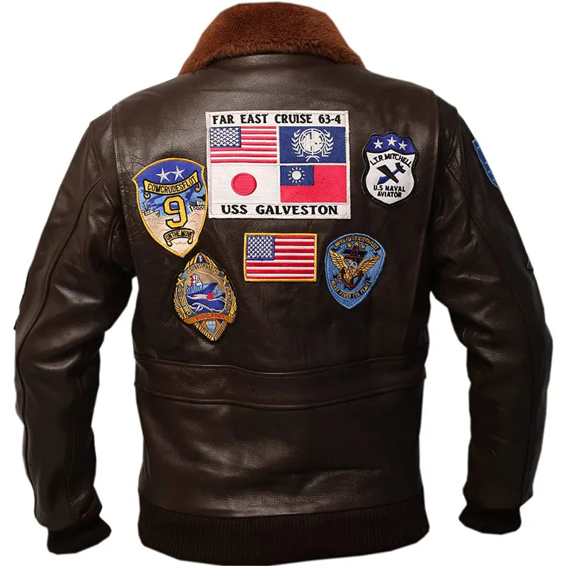 Tom Cruise Maverick Top Gun Dark Brown Leather Jacket