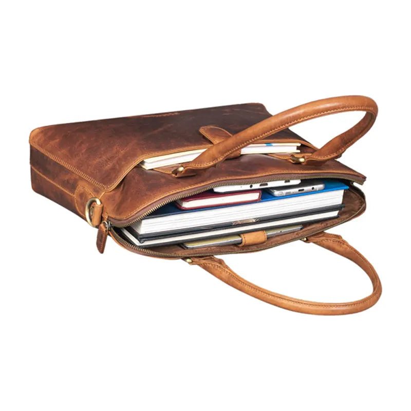 Brown Vintage Leather Handbag - Submerge Shop