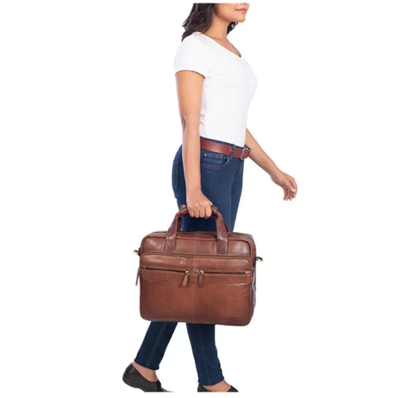 Explorer Business Leather Bag In Brown - Submerge Shop