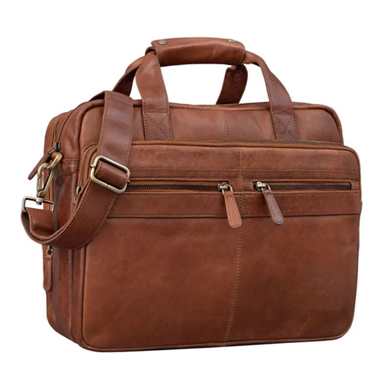 Explorer Business Leather Bag In Brown - Submerge Shop