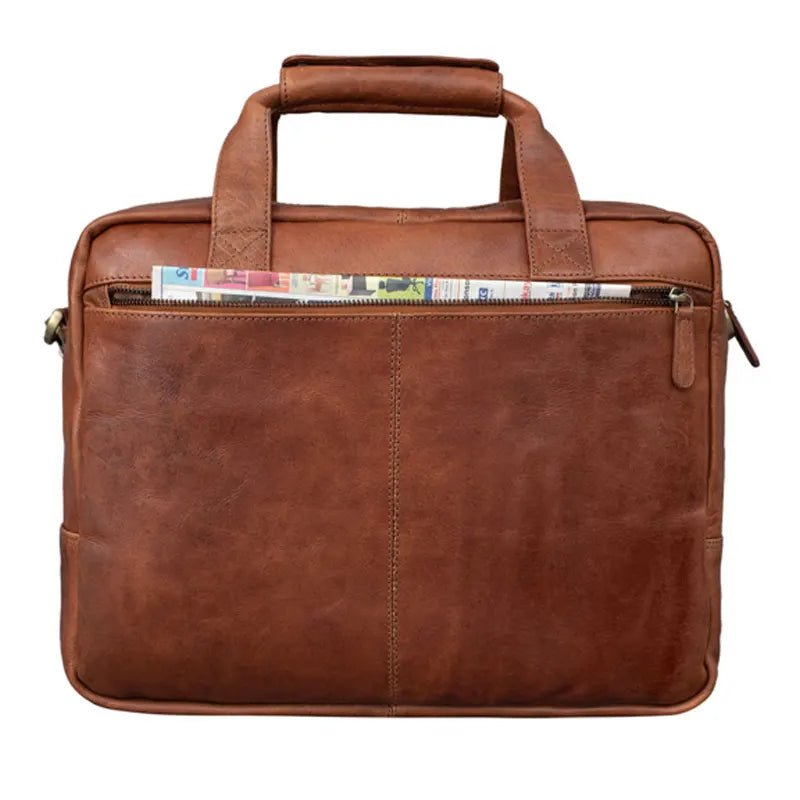 Explorer Business Leather Bag In Brown - Submerge Shop
