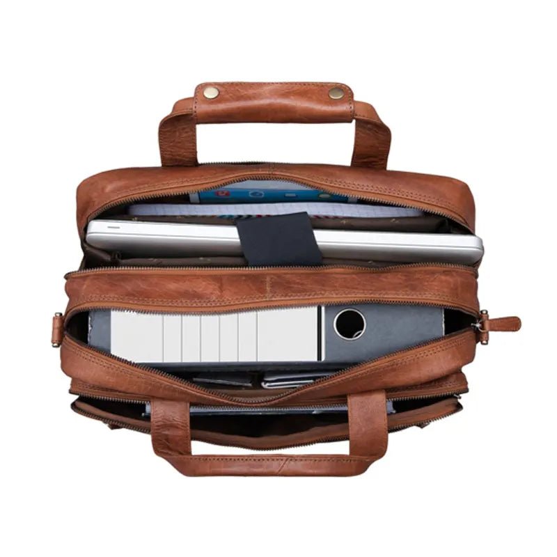 Explorer Business Leather Bag In Brown - Submerge Shop
