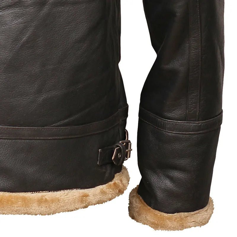 Flight Aviator Brown Shearling Leather Jacket - Submerge Shop