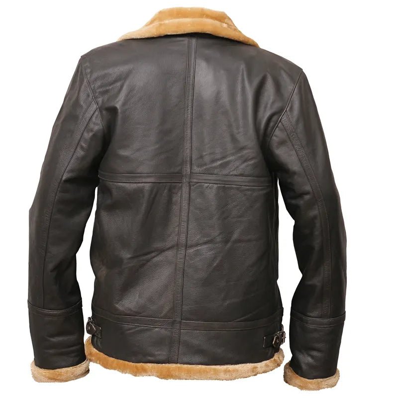 Flight Aviator Brown Shearling Leather Jacket - Submerge Shop