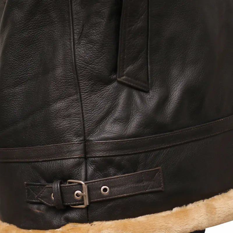 Flight Aviator Brown Shearling Leather Jacket - Submerge Shop