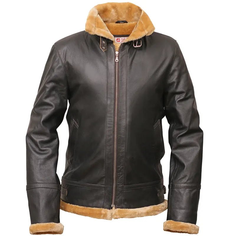 Flight Aviator Brown Shearling Leather Jacket - Submerge Shop