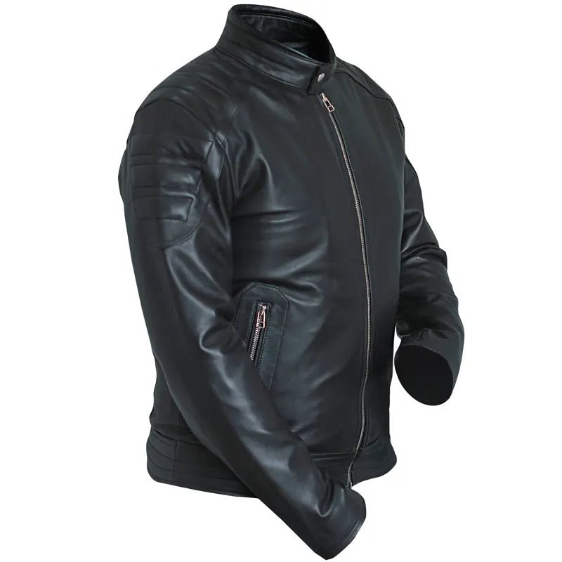 Jensen Huang Black Motorcycle Genuine Leather Jacket - Submerge Shop