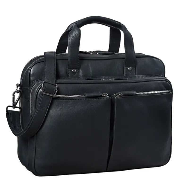 Men Micro Business Leather Black Bag - Submerge Shop