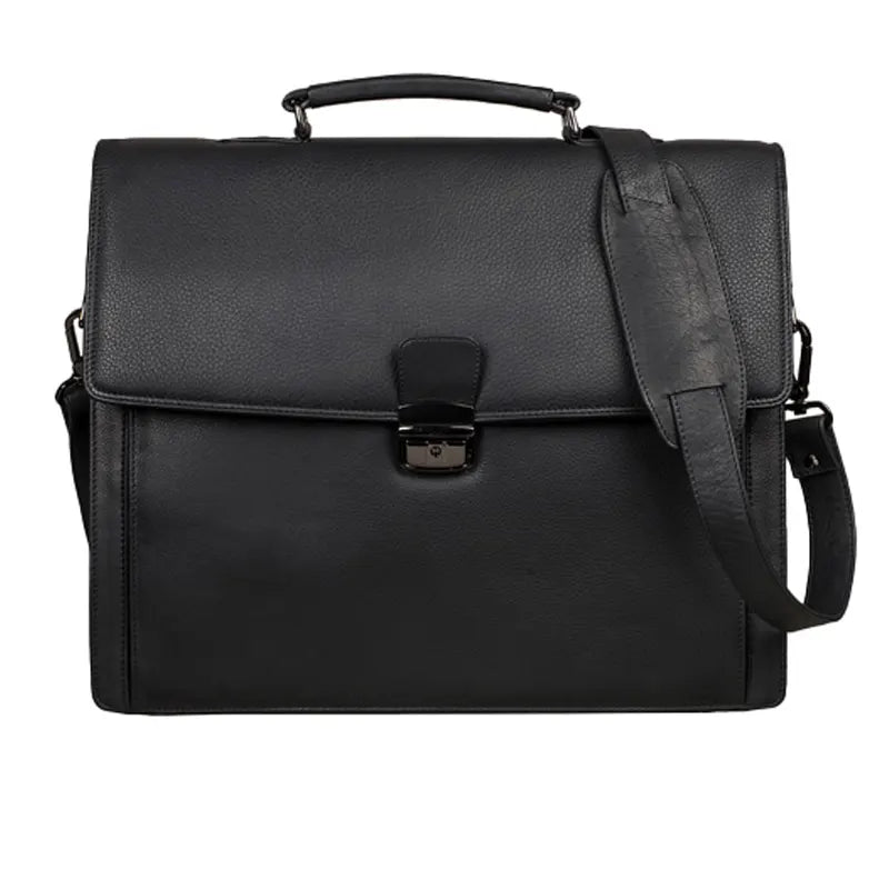 Men’s Vintage Black Business Leather Bag - Submerge Shop