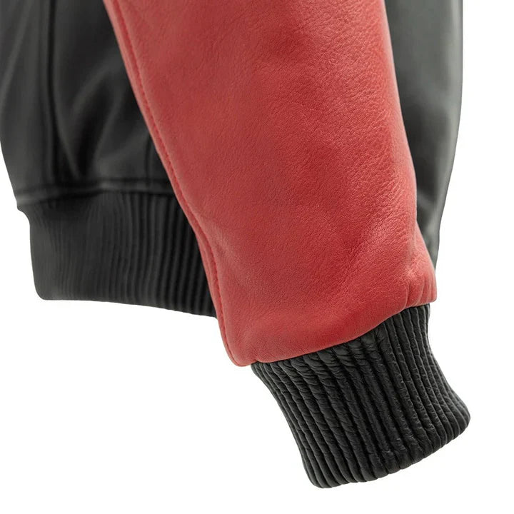 Moto Bomber Two Tone Men’s Leather Jacket
