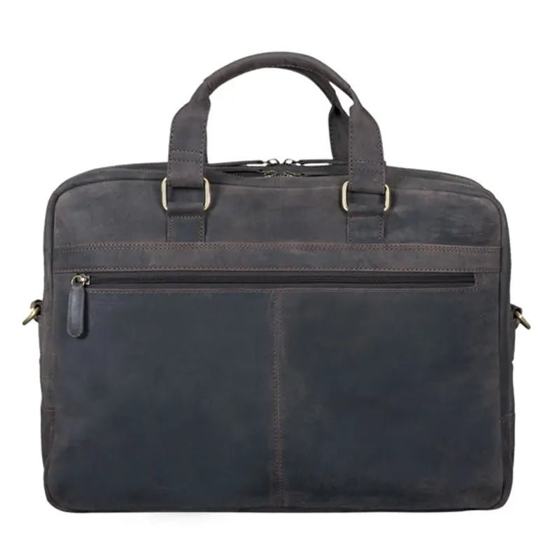 Timeless Grey Business Leather Bag - Submerge Shop