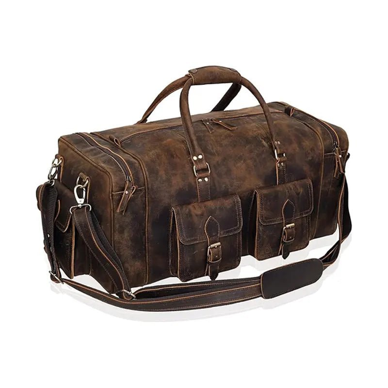 Vintage Overnight Gym Luggage Leather Bag - Submerge Shop