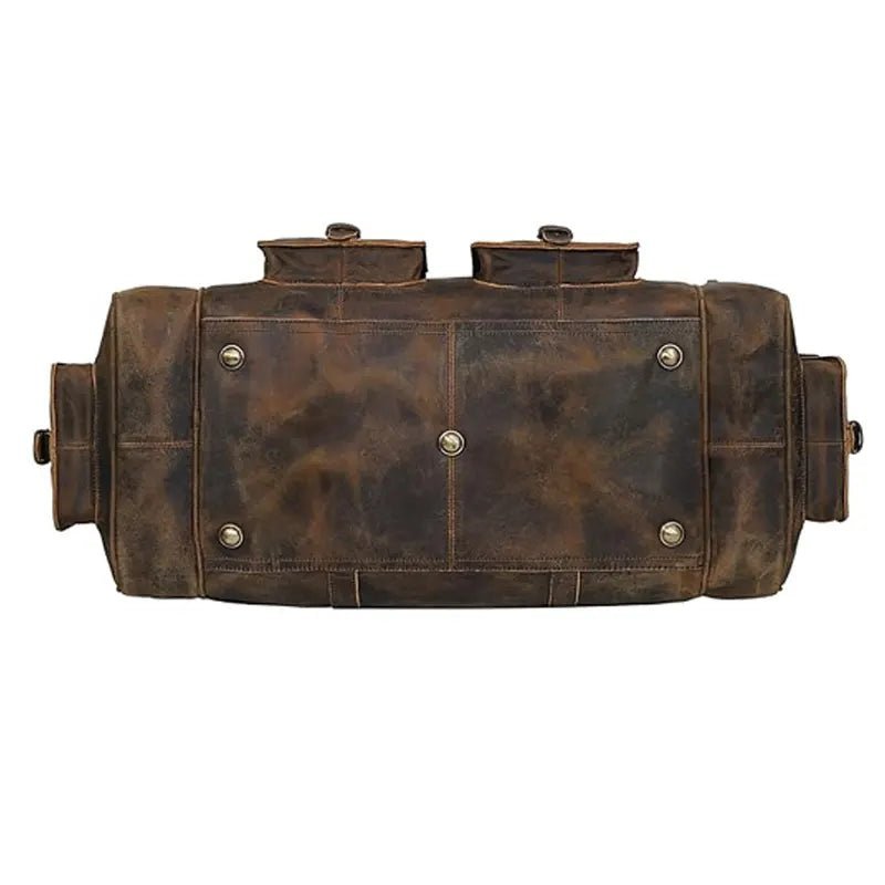 Vintage Overnight Gym Luggage Leather Bag - Submerge Shop