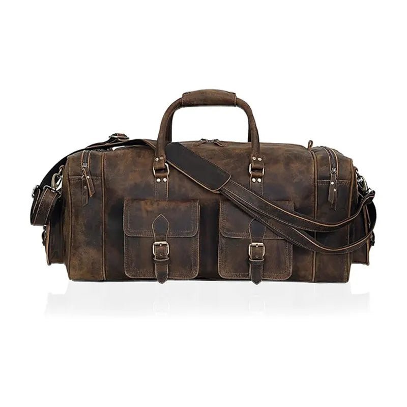 Vintage Overnight Gym Luggage Leather Bag - Submerge Shop