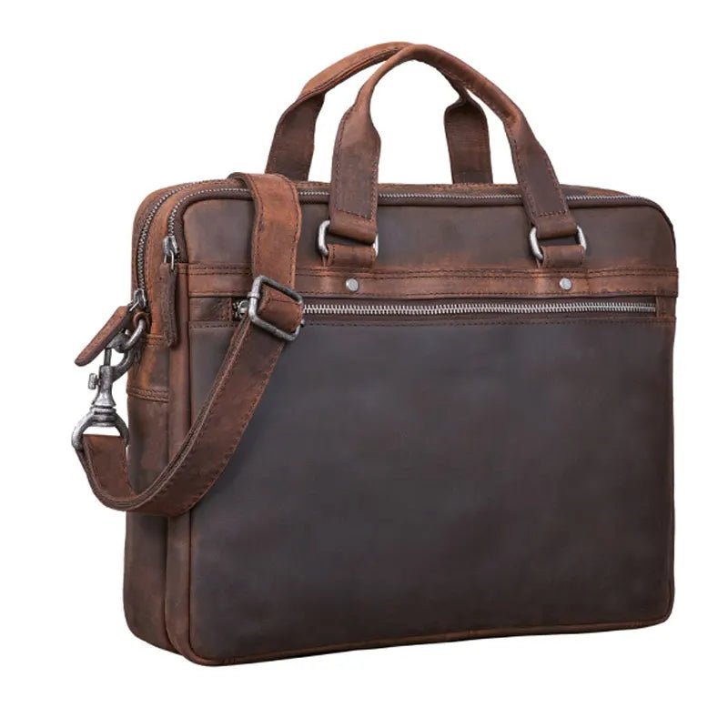 Zamora Brown Leather Business Bag - Submerge Shop