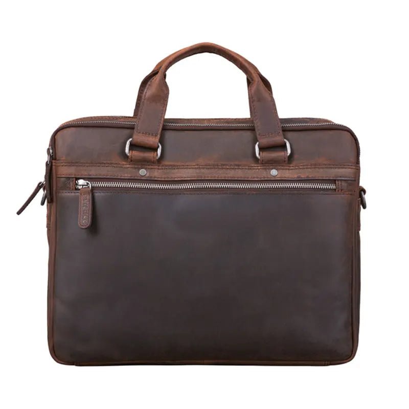 Zamora Brown Leather Business Bag - Submerge Shop